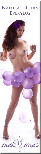 Ricki with helium balloons naked