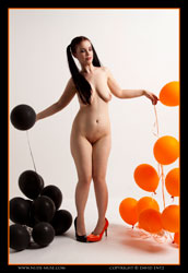 becstacy orange black balloons