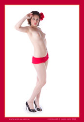 ellie red flower pinup